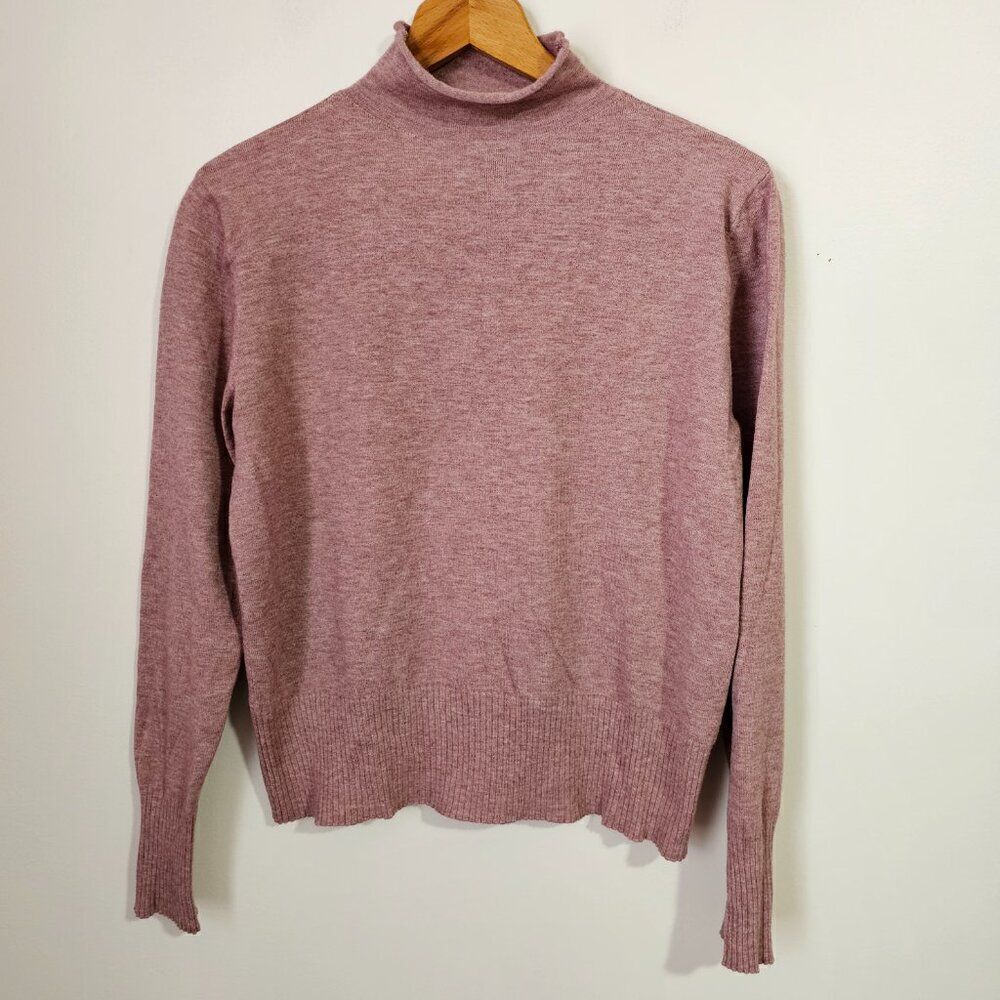 EUC BECOOL PINK KNIT MOCK NECK SOFT SWEATER TOP SIZE SMALL